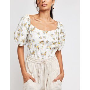 NWT Free People Angela Bodysuit / White Combo